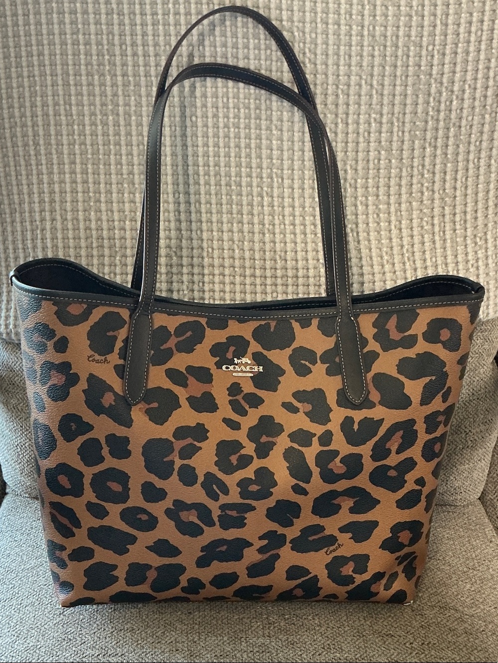 Coach City Tote with Leopard Print